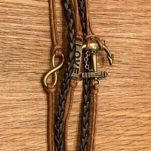 Braided Bracelet Lovely Infinity Friendship Multilayer Charm Leather Fashion